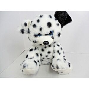 Vintage THE BEAR FACTORY Spotted Teddy Black White  11" 2001 Plush Animal